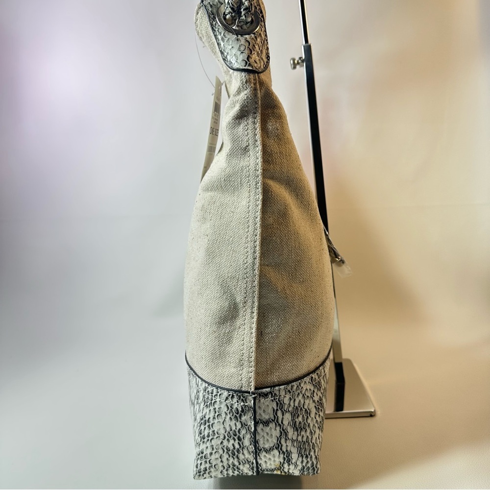NEW Women’s Alfani Hillary Linen/Snake Canvas Hobo Shoulder Bag - Picture 11 of 13